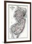 1873, New Jersey State Map, New Jersey, United States-null-Framed Giclee Print