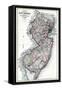 1873, New Jersey State Map, New Jersey, United States-null-Framed Stretched Canvas