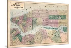 1873, New York and Brooklyn Cities Central Portions Map, New York, United States-null-Stretched Canvas