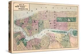 1873, New York and Brooklyn Cities Central Portions Map, New York, United States-null-Stretched Canvas