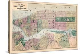 1873, New York and Brooklyn Cities Central Portions Map, New York, United States-null-Stretched Canvas