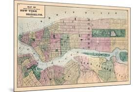 1873, New York and Brooklyn Cities Central Portions Map, New York, United States-null-Mounted Giclee Print