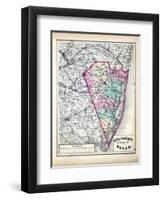 1873, Ocean County Map, New Jersey, United States-null-Framed Giclee Print