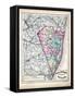 1873, Ocean County Map, New Jersey, United States-null-Framed Stretched Canvas