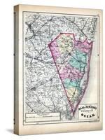 1873, Ocean County Map, New Jersey, United States-null-Stretched Canvas