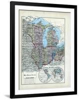 1873, Ohio, Indiana, Illinois, Wisconsin, Michigan, USA-null-Framed Giclee Print