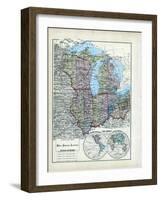 1873, Ohio, Indiana, Illinois, Wisconsin, Michigan, USA-null-Framed Giclee Print