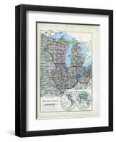 1873, Ohio, Indiana, Illinois, Wisconsin, Michigan, USA-null-Framed Giclee Print