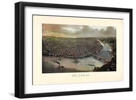 1873, Saint Louis 1873c Bird's Eye View, Missouri, United States-null-Framed Giclee Print