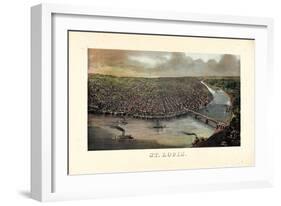 1873, Saint Louis 1873c Bird's Eye View, Missouri, United States-null-Framed Giclee Print