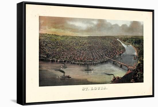 1873, Saint Louis 1873c Bird's Eye View, Missouri, United States-null-Framed Stretched Canvas