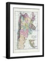 1873, South America, La Plata, Chili, Paraguay, Uruguay, Patagonia-null-Framed Premium Giclee Print