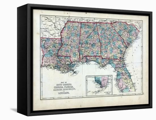 1873, South Carolina, Georgia, Florida, Alabama, Mississippi, Louisiana, USA-null-Framed Stretched Canvas