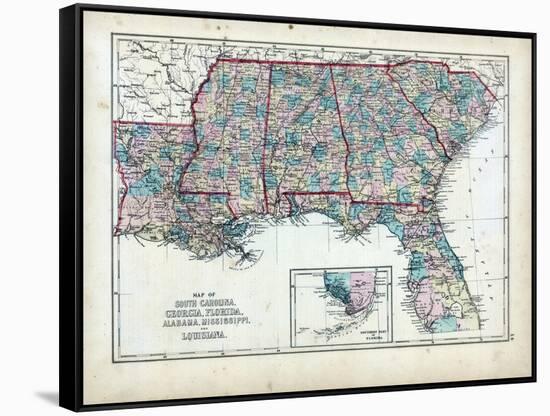 1873, South Carolina, Georgia, Florida, Alabama, Mississippi, Louisiana, USA-null-Framed Stretched Canvas