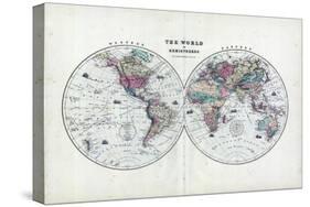 1873, The World in Hemispheres-null-Stretched Canvas