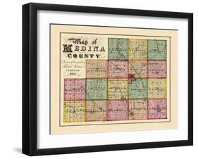 1874, Index Map - Medina County, Ohio, United States-null-Framed Giclee Print