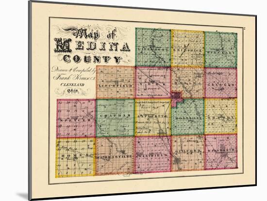 1874, Index Map - Medina County, Ohio, United States-null-Mounted Giclee Print