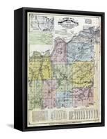 1874, Johnson County Sectional Map, Kansas, United States-null-Framed Stretched Canvas