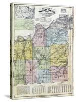 1874, Johnson County Sectional Map, Kansas, United States-null-Stretched Canvas