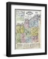 1874, Johnson County Sectional Map, Kansas, United States-null-Framed Giclee Print