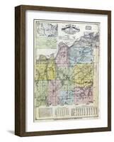 1874, Johnson County Sectional Map, Kansas, United States-null-Framed Giclee Print