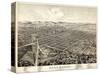 1874, Kalamazoo Bird's Eye View, Michigan, United States-null-Stretched Canvas