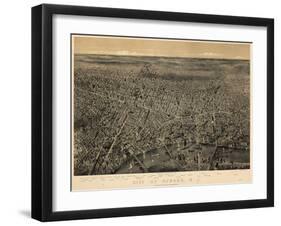 1874, Newark Bird's Eye View, New Jersey, United States-null-Framed Giclee Print