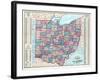 1874, Ohio State Map, Ohio, United States-null-Framed Giclee Print