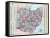 1874, Ohio State Map, Ohio, United States-null-Framed Stretched Canvas