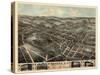 1874, Oneida  Bird's Eye View, New York, United States-null-Stretched Canvas