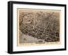 1874, Poughkeepsie 1874 Bird's Eye View 23x29, New York, United States-null-Framed Giclee Print