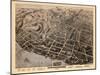 1874, Poughkeepsie 1874 Bird's Eye View 23x29, New York, United States-null-Mounted Giclee Print