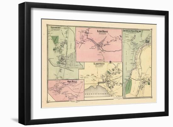 1874, Salisbury, Lime Rock, Amesville and Falls Village, Ore Hill, Connecticut-null-Framed Giclee Print