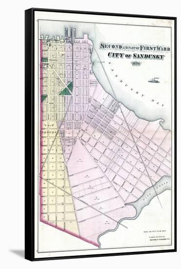 1874, Sandusky City - Ward 2, Ward 1 - Part, Ohio, United States-null-Framed Stretched Canvas