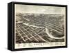 1874, South Bend Bird's Eye View, Indiana, United States-null-Framed Stretched Canvas