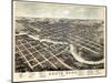 1874, South Bend Bird's Eye View, Indiana, United States-null-Mounted Giclee Print