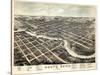1874, South Bend Bird's Eye View, Indiana, United States-null-Stretched Canvas
