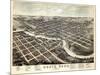 1874, South Bend Bird's Eye View, Indiana, United States-null-Mounted Giclee Print