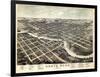 1874, South Bend Bird's Eye View, Indiana, United States-null-Framed Giclee Print