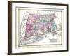 1874, State Map - Connecticut Massachusetts Rhode Island, Connecticut, United States-null-Framed Giclee Print