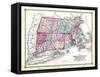 1874, State Map - Connecticut Massachusetts Rhode Island, Connecticut, United States-null-Framed Stretched Canvas