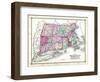 1874, State Map - Connecticut Massachusetts Rhode Island, Connecticut, United States-null-Framed Giclee Print