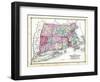 1874, State Map - Connecticut Massachusetts Rhode Island, Connecticut, United States-null-Framed Giclee Print