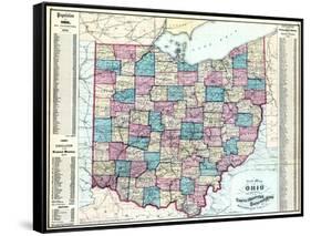 1874, State Map, Ohio, United States-null-Framed Stretched Canvas