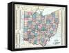 1874, State Map, Ohio, United States-null-Framed Stretched Canvas