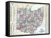 1874, State Map, Ohio, United States-null-Framed Stretched Canvas