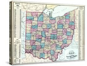 1874, State Map, Ohio, United States-null-Stretched Canvas