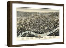 1874, Wilmington Bird's Eye View, Delaware, United States-null-Framed Giclee Print