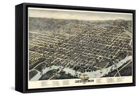 1874, Wilmington Bird's Eye View, Delaware, United States-null-Framed Stretched Canvas