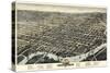 1874, Wilmington Bird's Eye View, Delaware, United States-null-Stretched Canvas